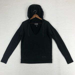 Victoria's Secret Sport Women's Small Black V-Neck Long Sleeve Pullover Hoodie